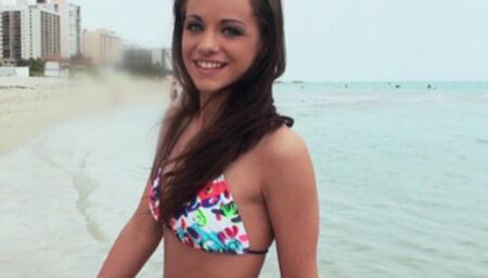 Bikini Clad Brunette Michelle Bella is Fucked in her Hotel Room