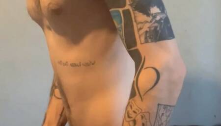 Twunk staning and cumming hard