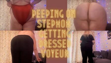 Peeping on Step-Mom Morning Voyeur