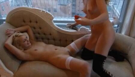 Me Amy Have Fun With Whipped Cream Cock and Teen Cunt