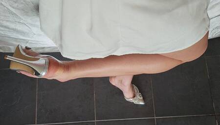 Silver Rhinestone Heels - Goddess View (mkv)