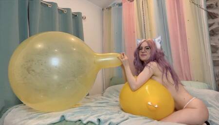 Blow to Pop 5 Yellow Balloons