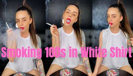 Smoking 100s in White Shirt