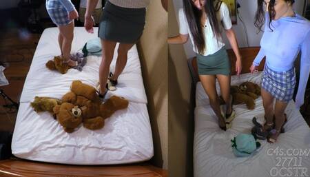 Goblin Goddess and Ashe Ellis 4 Heels Stomp the Plushies - Above View and Wall Cam 4K