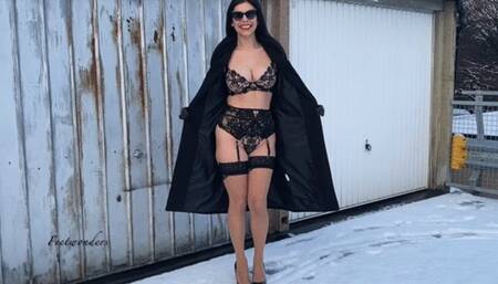 Lingerie and snow