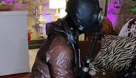 Mistress in Jodphurs and Gasmask with JOI and Boot Worship with U37722496