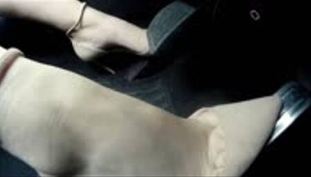 My Girlfriend drives in Jimmy Choo Heels - Side Cam