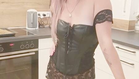 smoking quickie in the kitchen