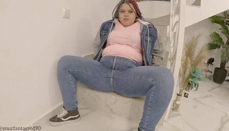 My jeans got soaked in a lot of pee