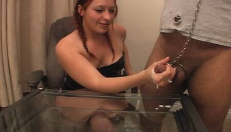 Femdom Handjob post cum play stroking WMV