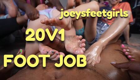 EPIC FOOT JOB 20 girls vs 1 dick