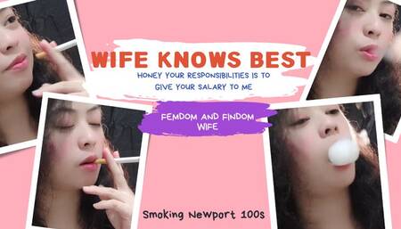 WIFE KNOWS BEST (NEWPORT 100S) (CLOSE UP)