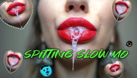 Red lips spit play slow mo