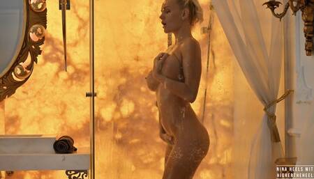 Nina Heels masturbating in shower