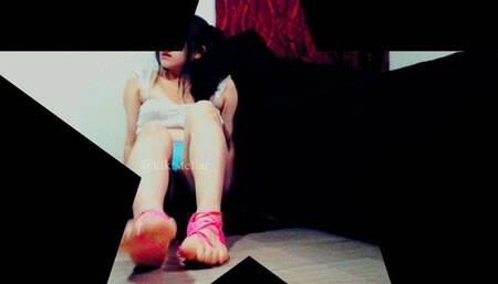 Bound feet get a massage.