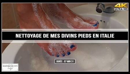 Nettoyage de mes divins pieds en Italie 4K