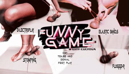 FUNNY GAMES WITH COCKBOX: ELASTIC BANDS -  ELECTROPLAY - TRAMPLING  - FLOGGER (As a gift)