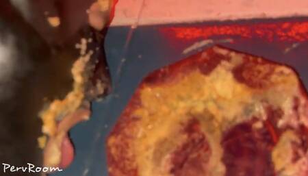 Evil Lohan - Slave pig clean boot and feet with cake (1080)