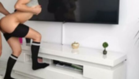 Fit Model Candyluxxx is so thirsty for my dick after she finish workout