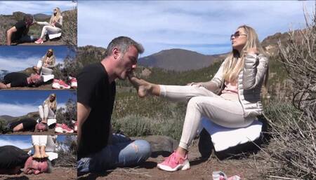 GABRIELLA - Holidays whit the slave - OUTDOOR sweaty feet and socks worship, dirty feet licking