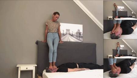 VIOLA - I love to DESTROY your ugly face under my feet 2 - BRUTAL face trampling, throatstanding, foot domination, face stomping