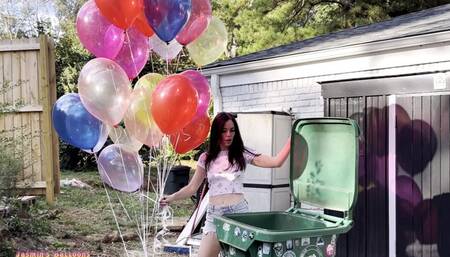 Helium Balloons Into The Garbage
