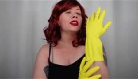 Yellow Rubber Gloves JOI from Stepmom with Auburn Hair MP4 720