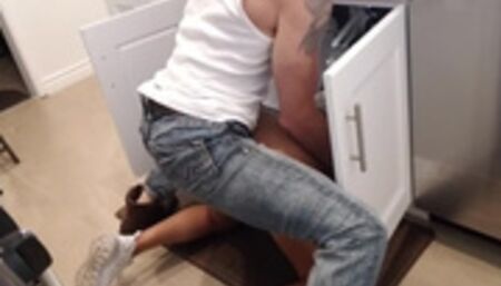 Asian Girl Gets Stuck and Fucked