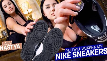 You now lick my Nike sneakers clean ( Shoe Worship POV with Lady Nastya ) - 640x360p wmv