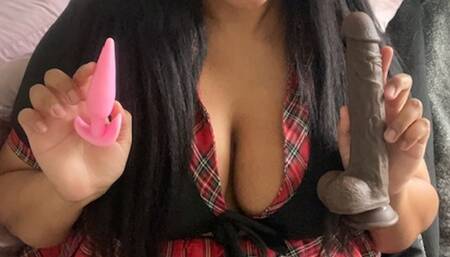 Kinky Girlfriend teases about pegging you with dildos