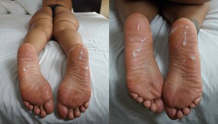 Little Bleu J's First Footjob Experience