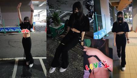 Walking without a bra and adding nipple clamps