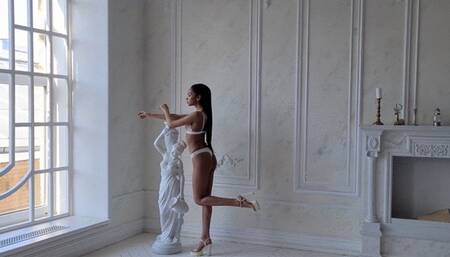 Long-legged beauty mulatto