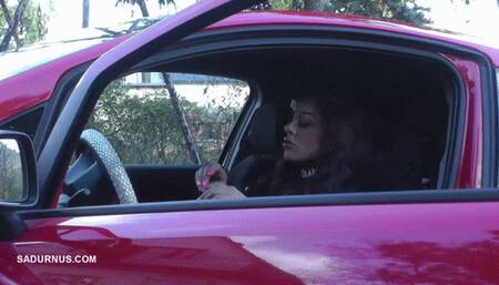 Mistress Cleo steps on the accelerator and smokes wmv