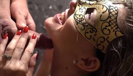 Sexy Hunk in Shower Oral From Masked Woman
