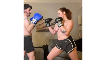 sassy vs mario topless boxing match (4k)