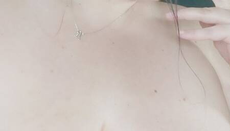 Spitting and ashing on big tits