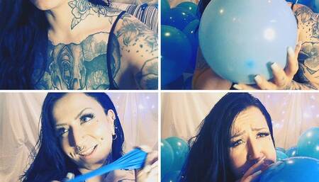 NON-POP 30+ Variety of Blue Balloons Played With!