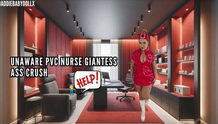 Unaware Giantess PVC Nurse Ass Crush