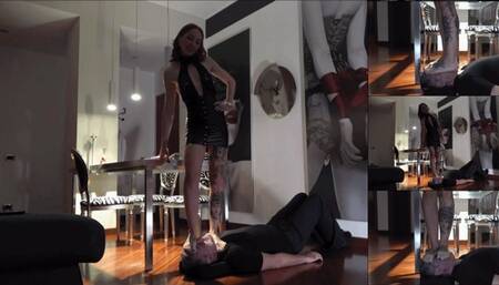 NINA MOROVIC - My new human carpet selection - PART 4: BRUTAL barefoot body and face trampling