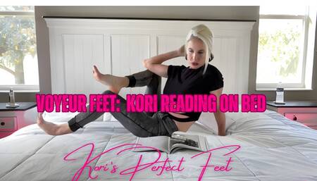 Voyeur Feet: Kori Reading on Bed