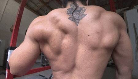 BE MY GYM SLAVE: WORSHIP MY INCREDIBLE BACK MUSCLES !