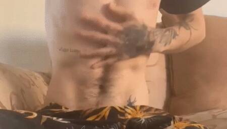 cumming on my stomach and a bit on my clothes