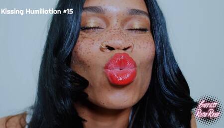 Kissing Humiliation #15- Ebony Femdom Goddess Rosie Reed Humiliates Lipstick Losers With Red Shiny Glossy Lips- 1080p HD