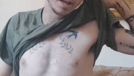 Tatted blond twunk cumming and dirty talking