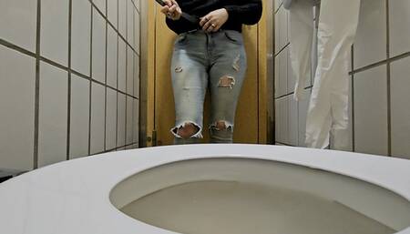 Festive toilet wetting peeing