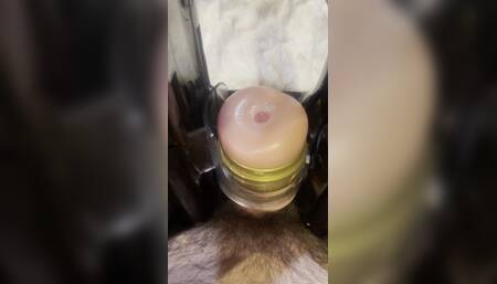 Fleshlight Launch Sliding up and Down My Cock