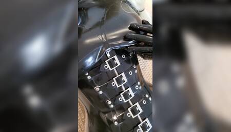 Jessica relaxing in full rubber