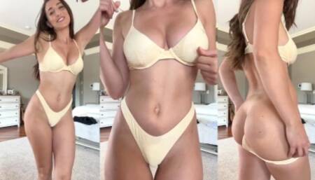 Christina Khalil Lewd Yellow Bikini Tease Video Leaked