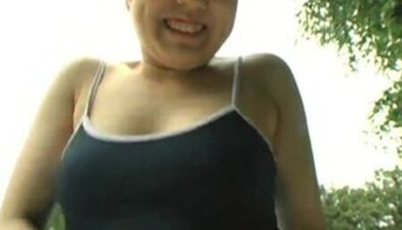 Cute asian teen dancing